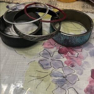 Set of 5  Multicolor Bangle Set sparkly